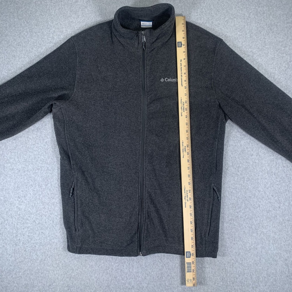 Columbia Fleece Jacket Mens LT Gray Full Zip Steens Mountain Outdoor Layer - Picture 7 of 16